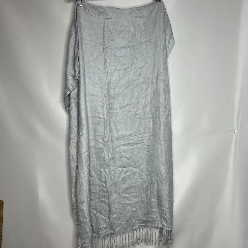 Pashmina BLUE Scarf Wrap Shawl Style Fringe Elegant Classic Fashion 27x68